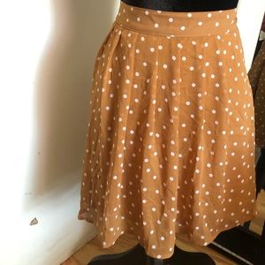 Brown polka dot circle skirt
